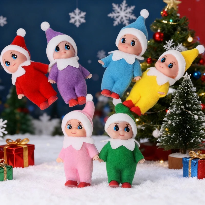 Kids Toys Xmas - -Colorful Christmas Baby Elf Doll -